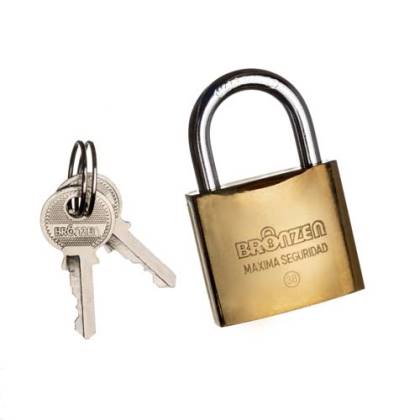 Candado pesado bronceado.  