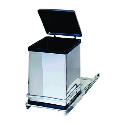 Porta residuos de inoxidable para puertas